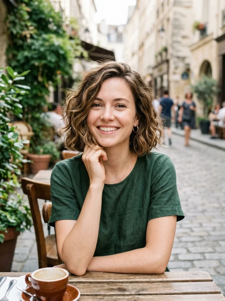 Effortless Wavy Chin-Length Bob
