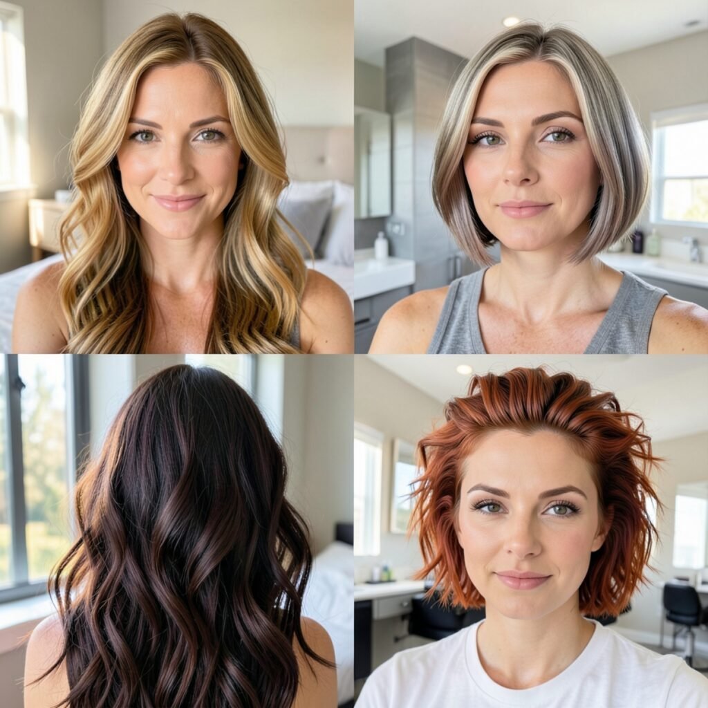 Rich Chestnut Ribbon Hair Lowlights Color Ideas Hairstyle
