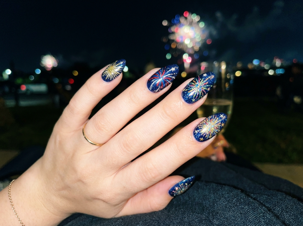 Fireworks Glitter Nails