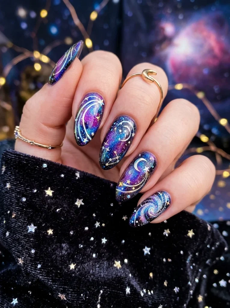 Stylish Metallic Drip Nails