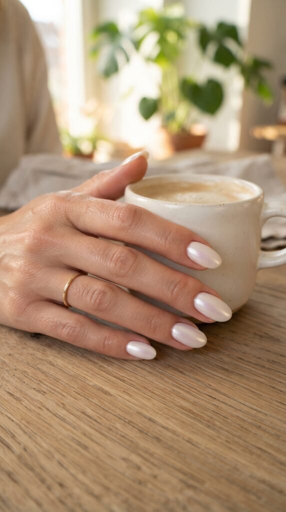 Glazed Coconut Milk Nail Art