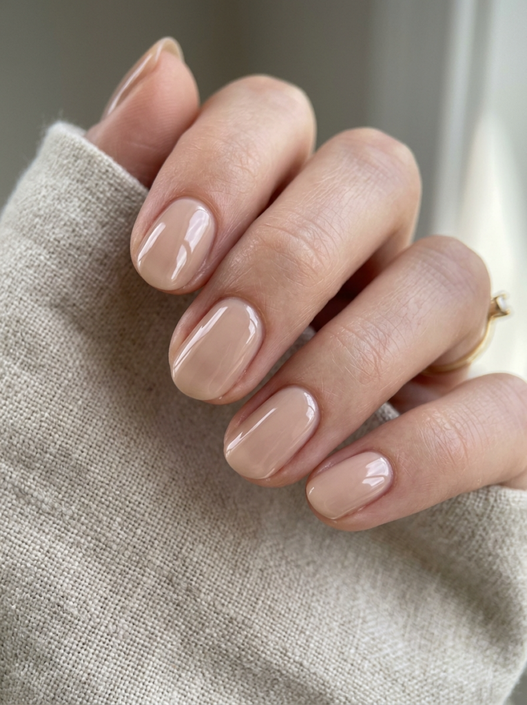 Glossy Nude Nails