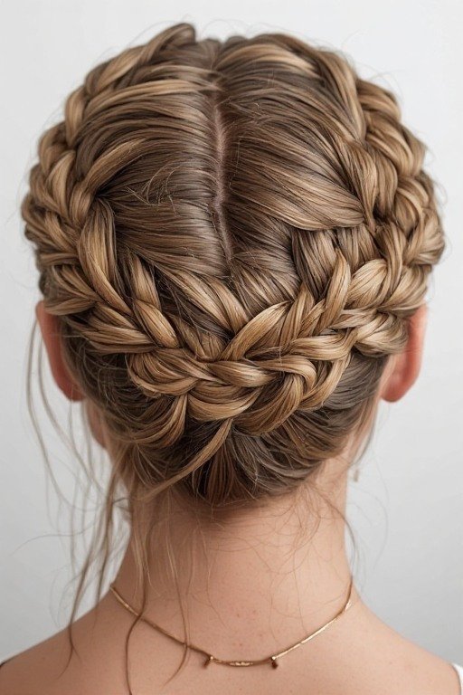 Half-Up Braided Crown Hairstyle