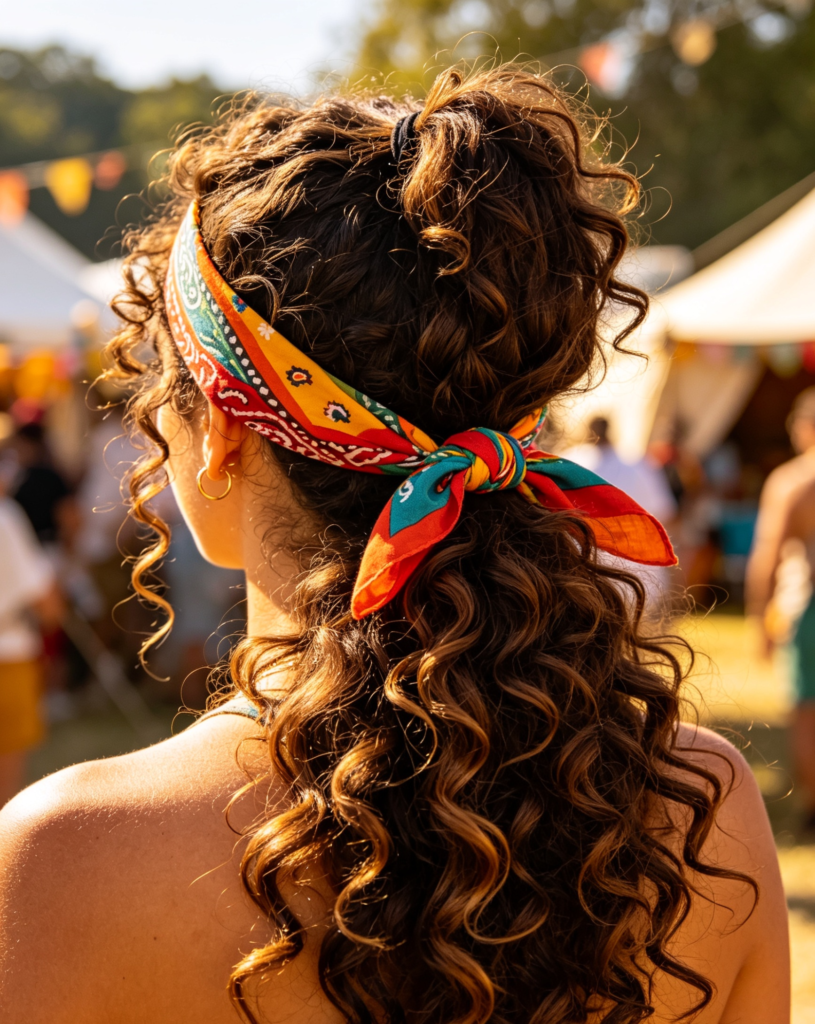 High Pony with Bandana