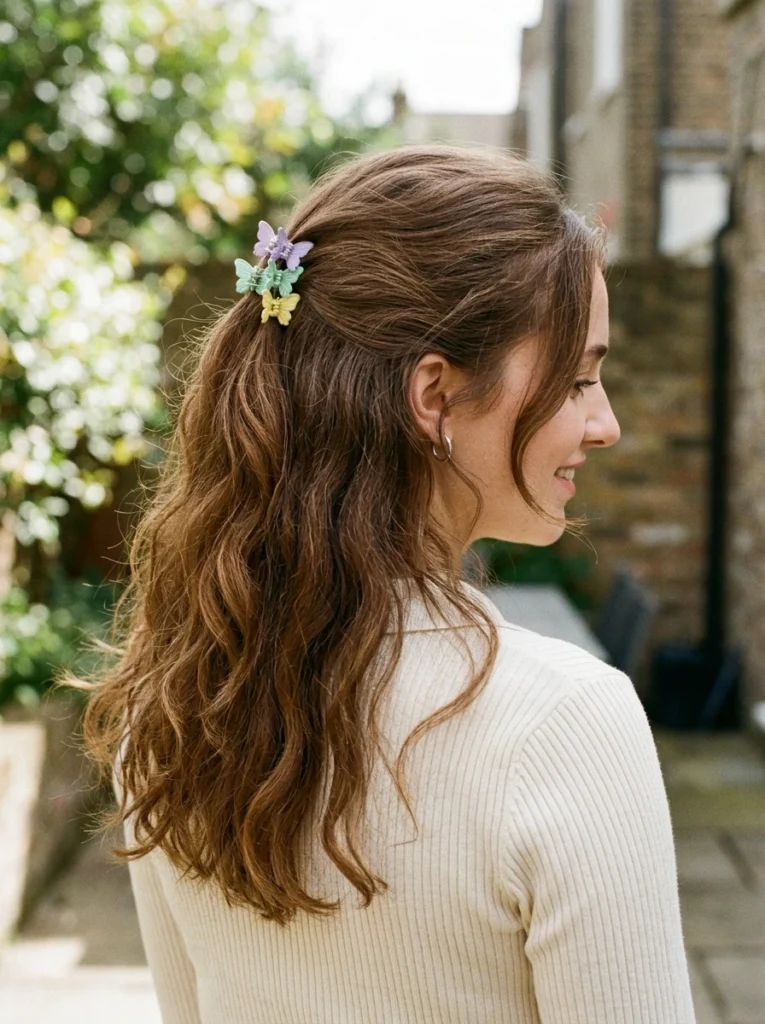Half-Up Half-Down with Small Clips