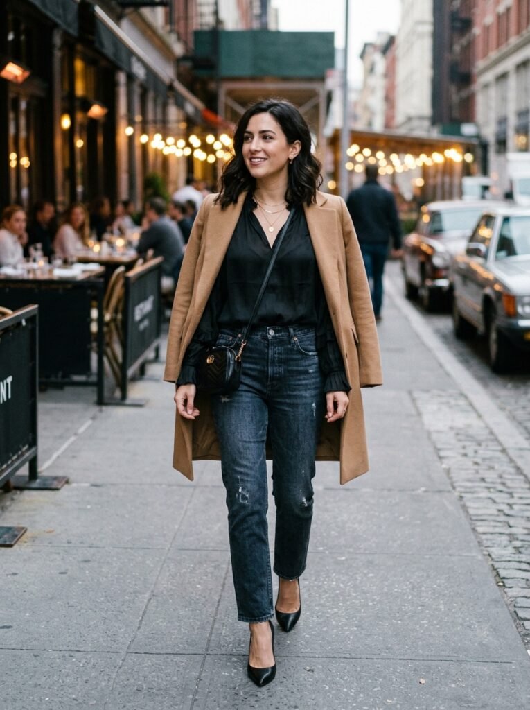  Jeans, Heels, and a Going-Out Blouse
