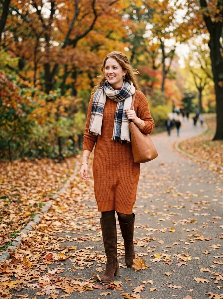 Knit Dress And Knee Boots 
