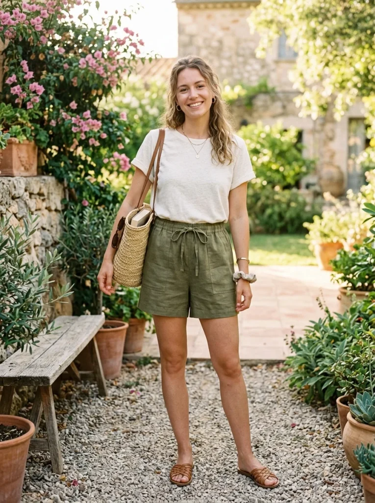  Linen Shorts and T-shirt Pairing