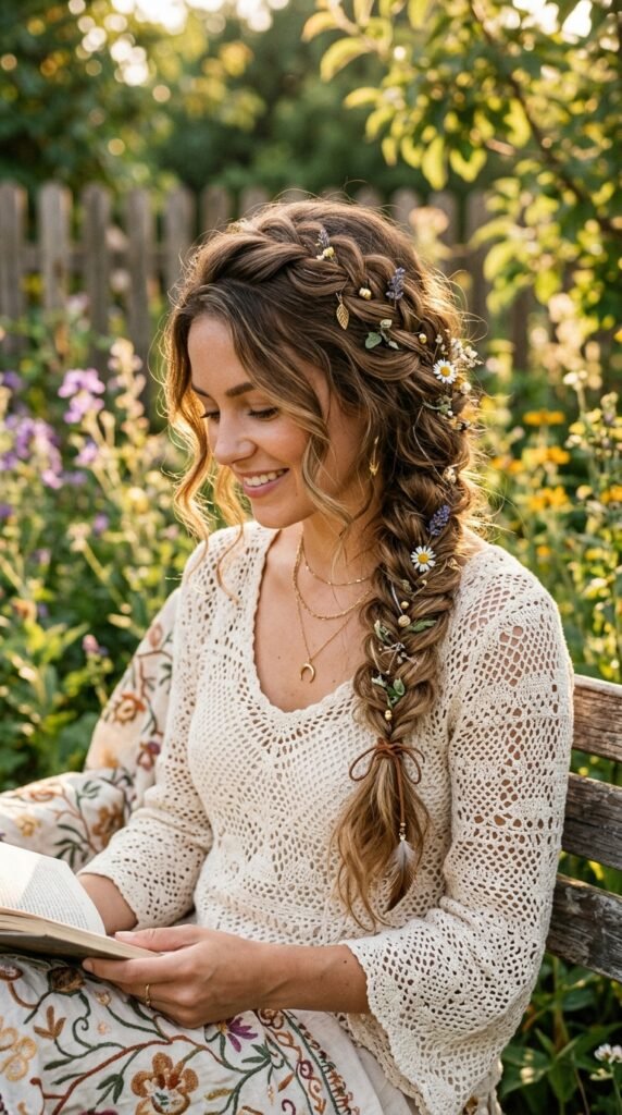 Loose Boho Braid Hairstyle