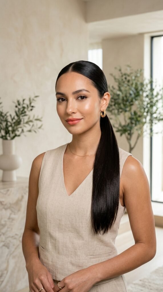 Low-Sleek-Ponytail-Hairstyle