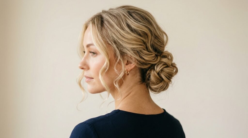Low Textured Bun Hairstyle