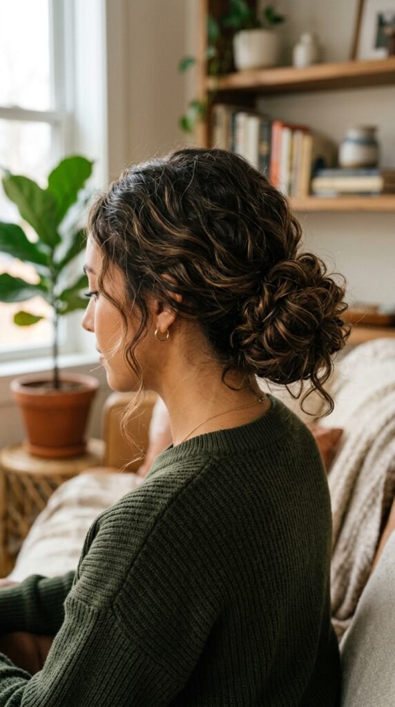 Low Textured Bun Hairstyle
