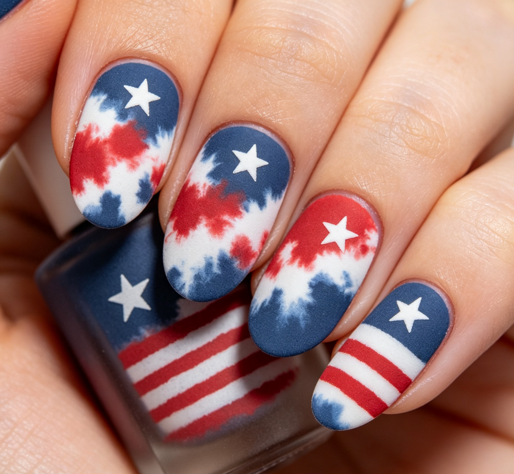 Matte Patriotic Tie-Dye -
