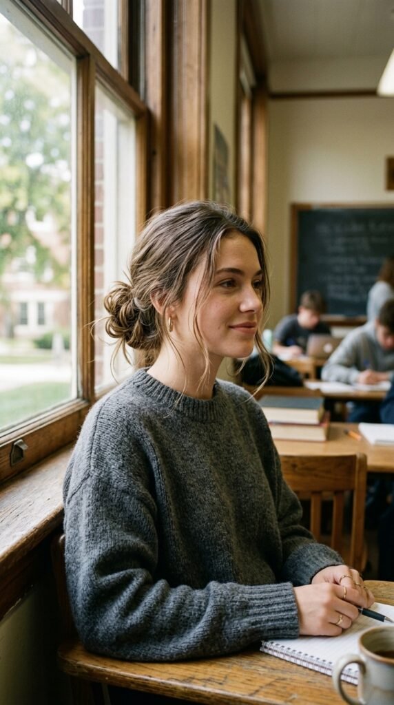 Messy Low Bun Hairstyle