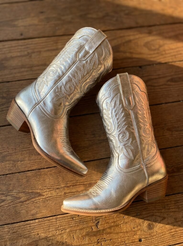 Metallic Silver Statement Boots