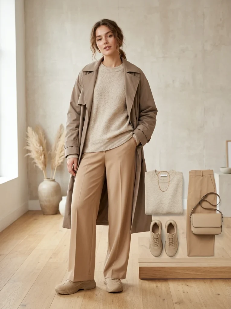 Monochromatic Neutral Outfit Set