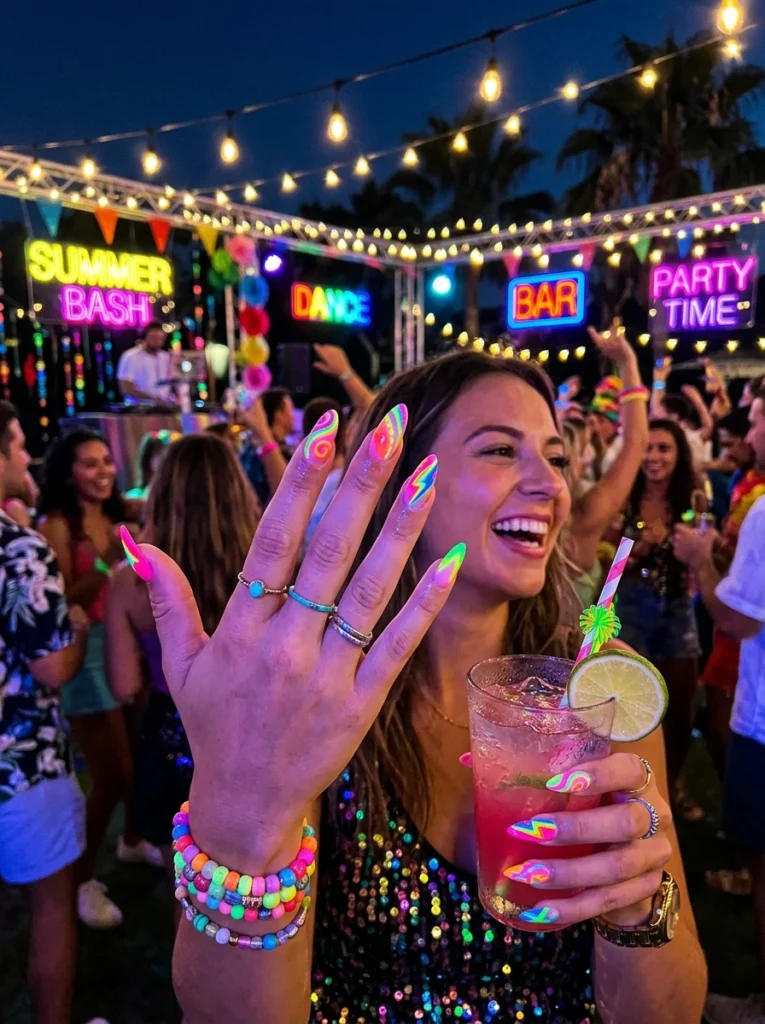Unique Matte Sparkle Burst Nails