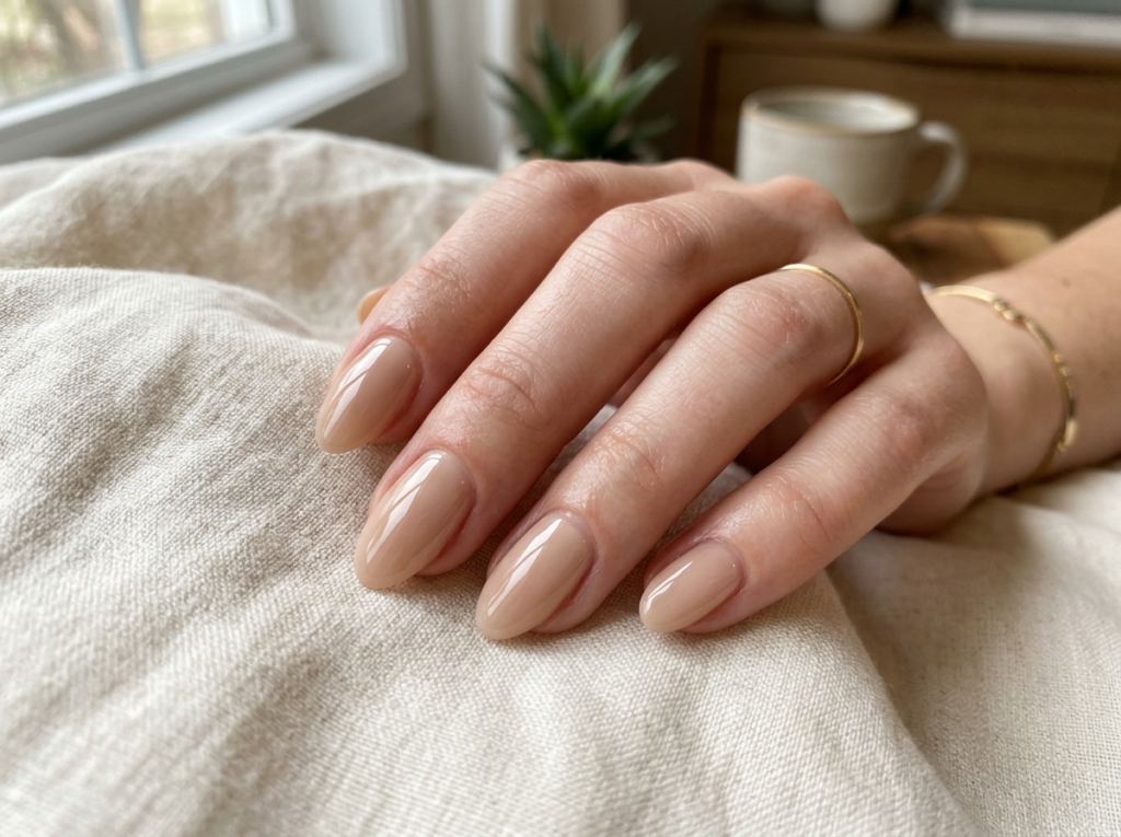 Neutral Glossy Nails