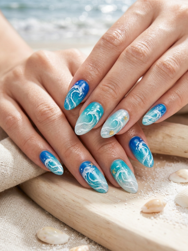 Ocean Wave Nails