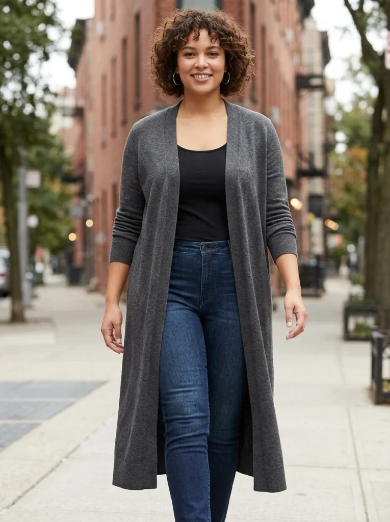  Open Front Duster Cardigan