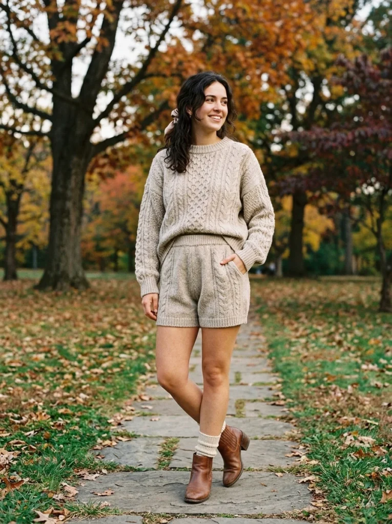 Knit Sweater and Matching Knit Shorts