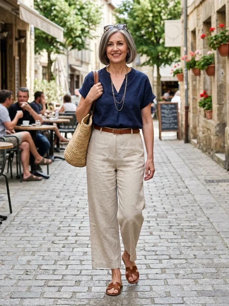 Wide-Leg Linen Pants