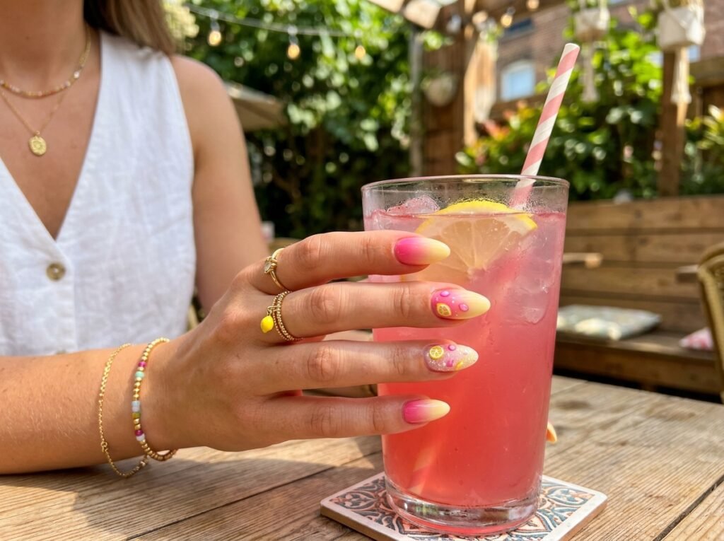 Pink Lemonade Nails