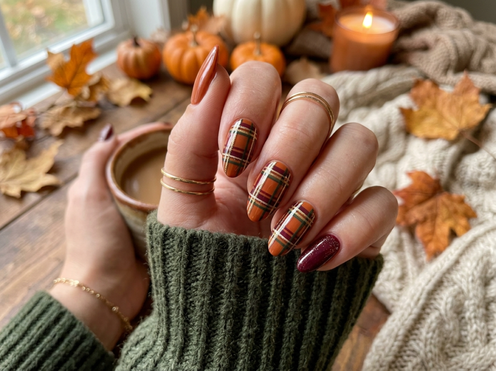 Plaid Fall Nails