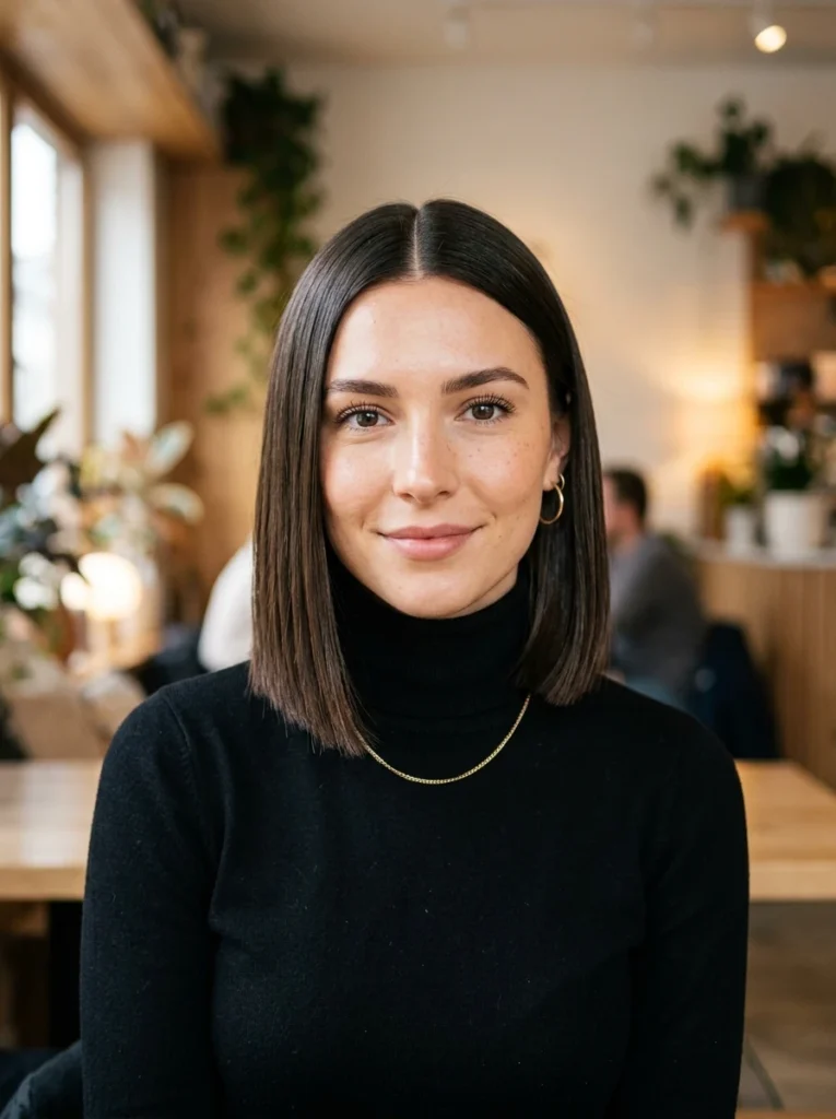 Blunt Bob with Middle Part