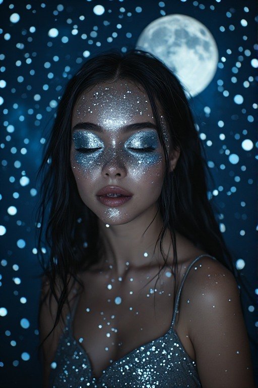 Celestial Moon Goddess Makeup Look