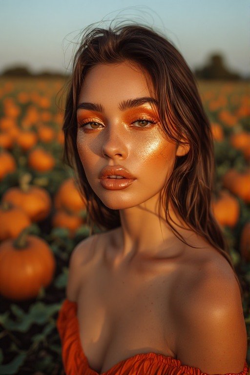 Pumpkin Glam Makeup Look