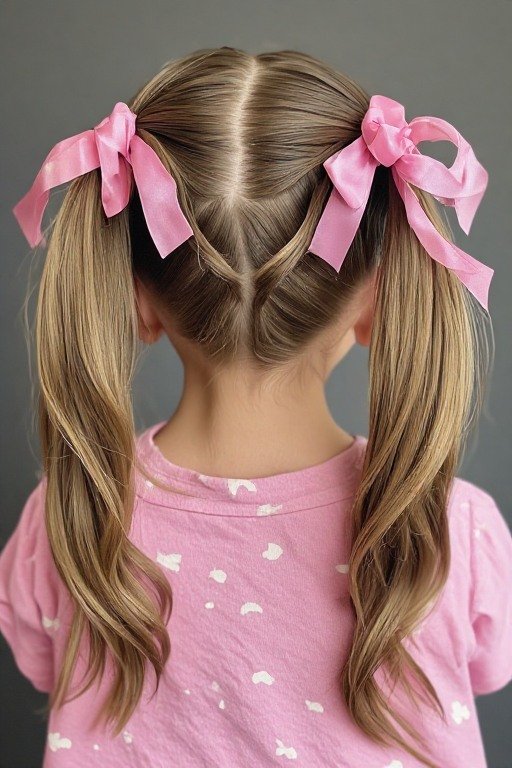 Ribbon Pigtails Hairstyle