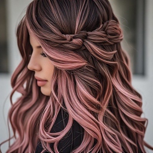 Rose Brunette Hairstyle Tint