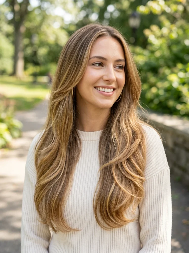 Polished Long Layers with Balayage