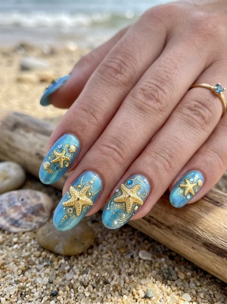 Shiny-Gold-Starfish-Details
