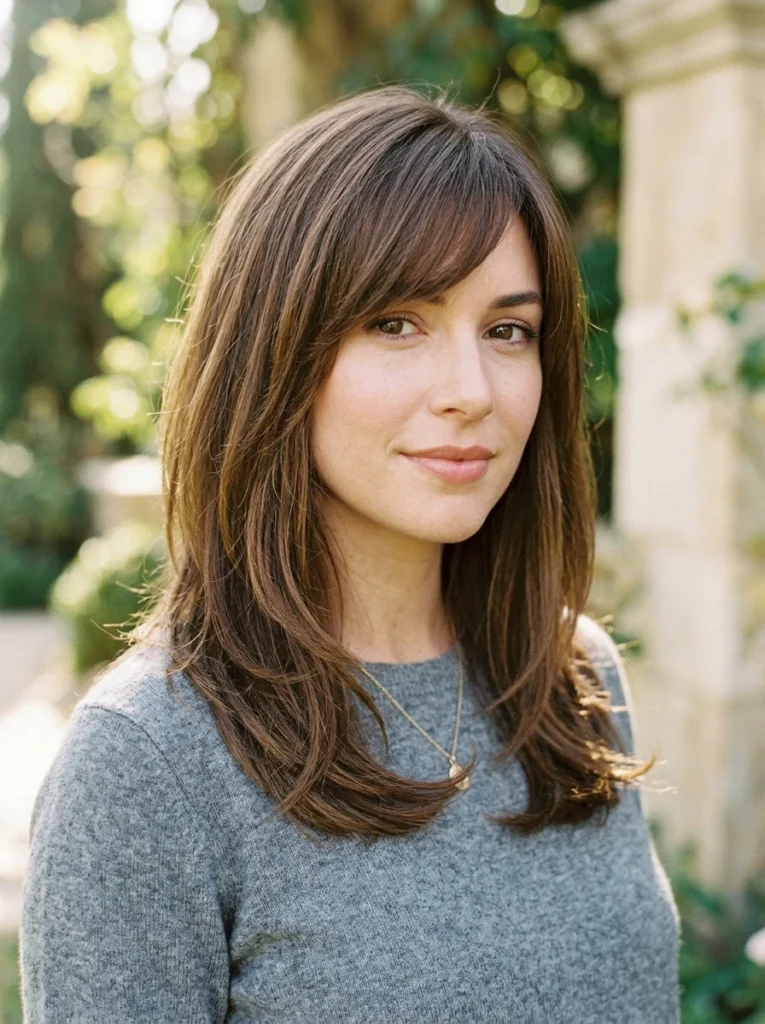 Side-Swept Bangs with Medium Layers