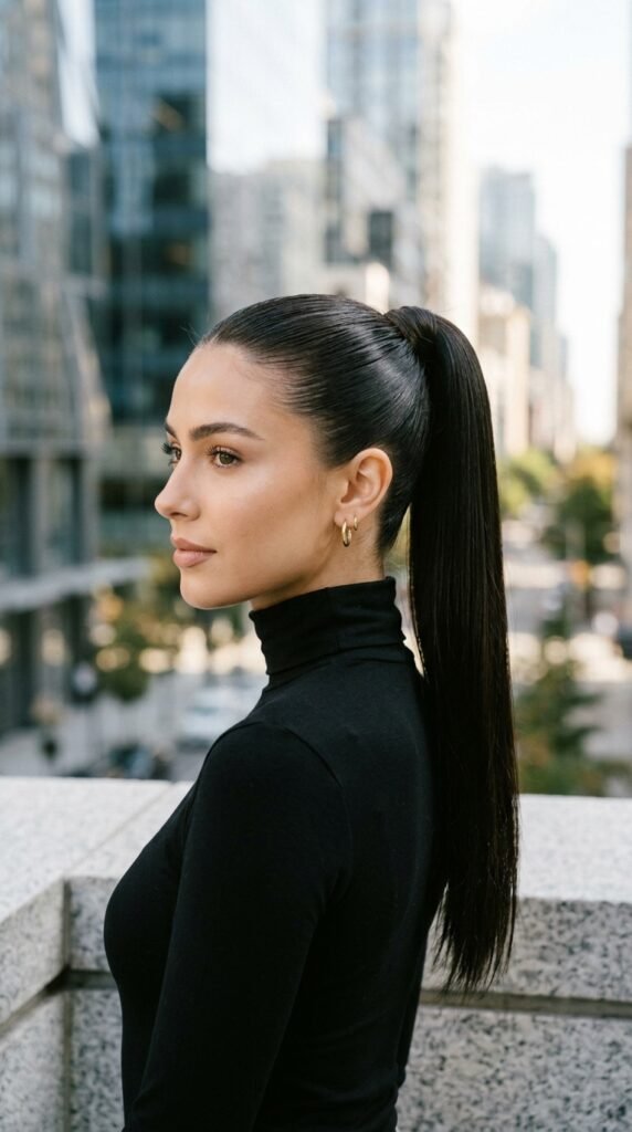 Sleek High Ponytail Hairstyle