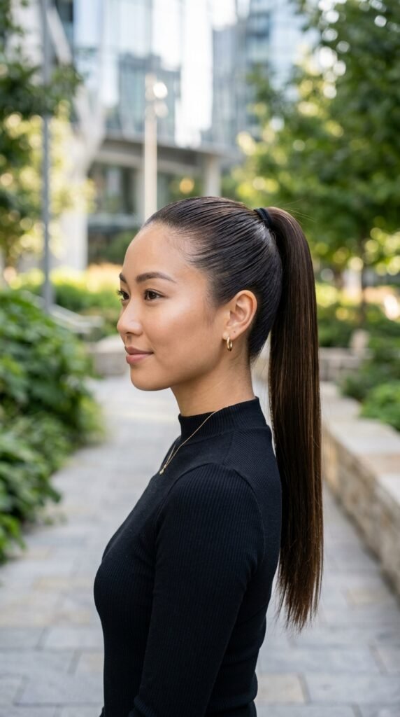 Sleek High Ponytail Hairstyle