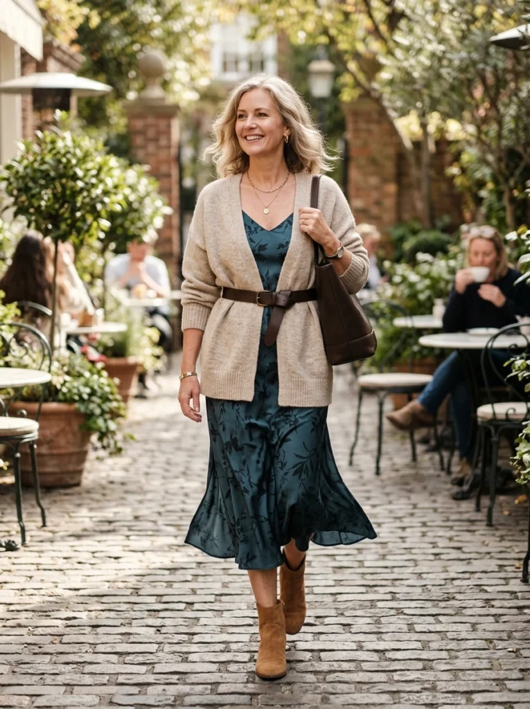 Slip Dress with a Cardigan
