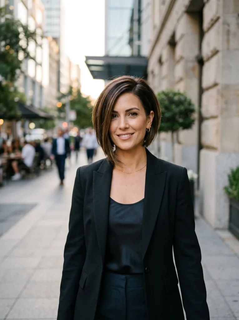 Sophisticated Asymmetrical Side-Part Bob