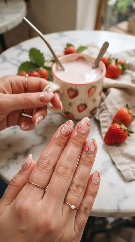 Strawberry Milk Nails