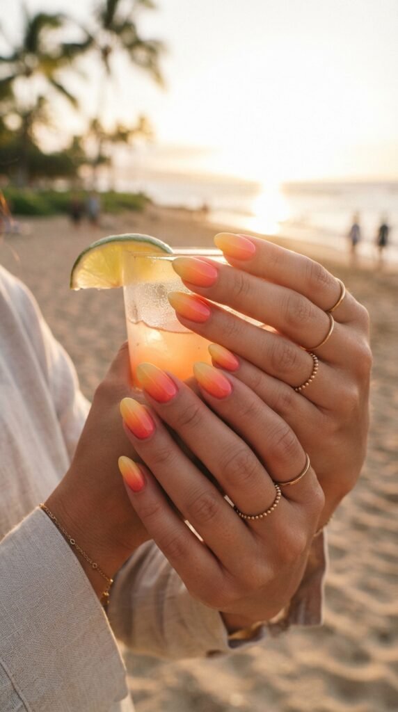 Sunset Ombre Nails