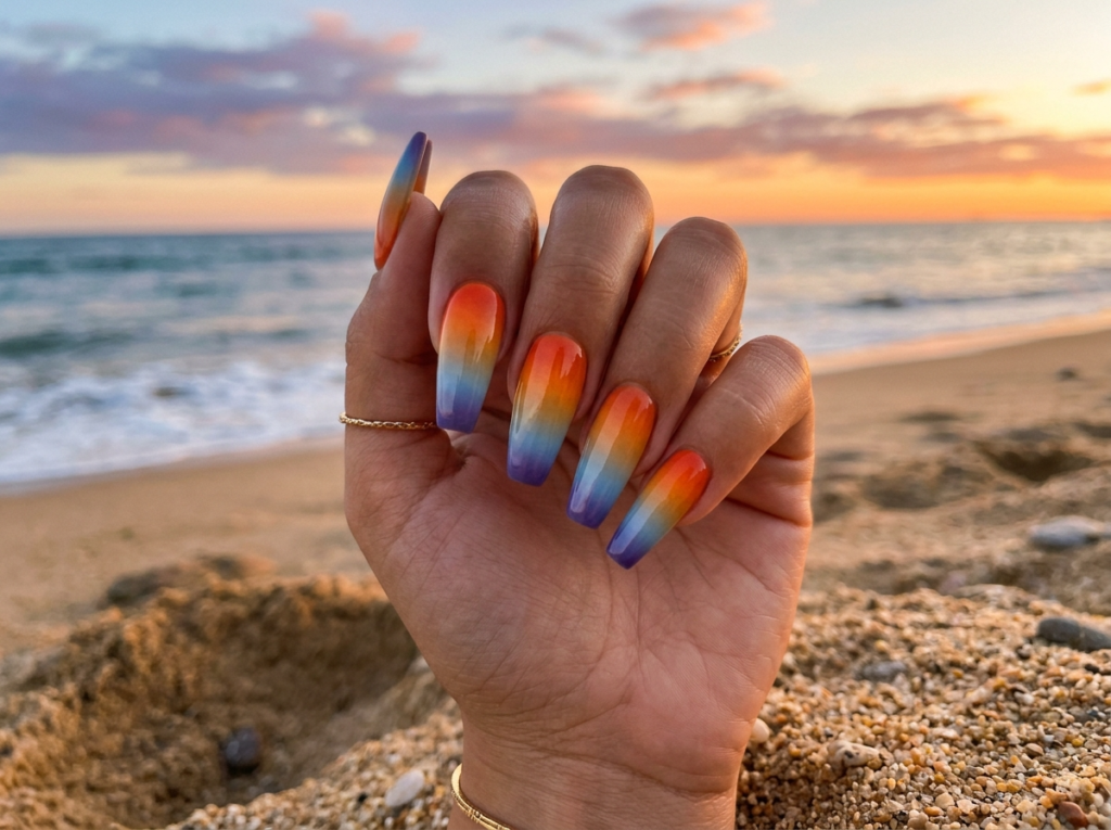 Sunset Ombre Nails