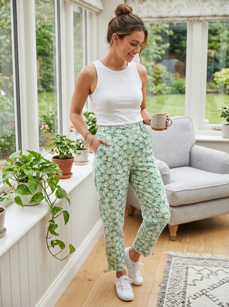 Sweet Daisy Print Pants