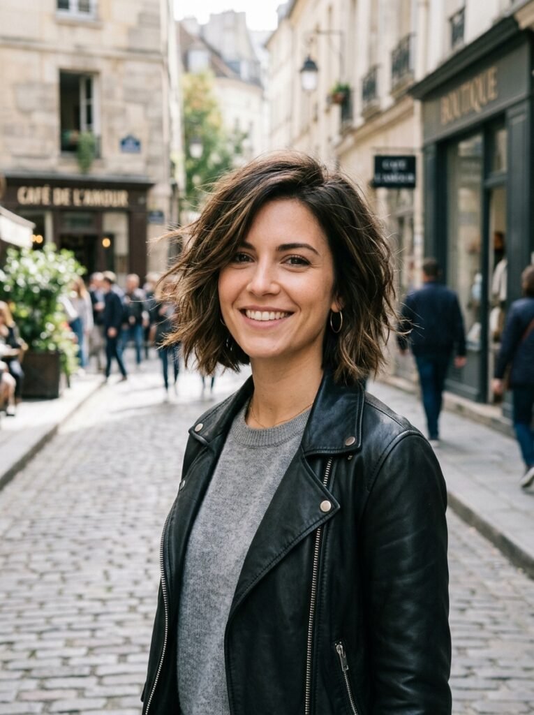 The Choppy Chin-Length Bob with Layers