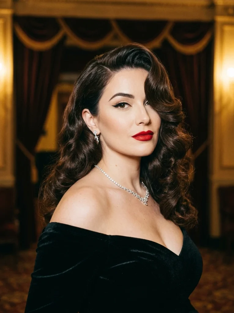  The Deep Side-Part Old Hollywood Glam