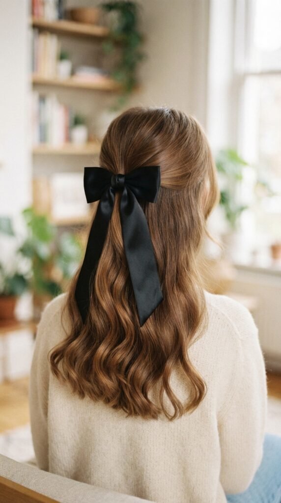 The Half-Up Ribbon Bow Hairstyle