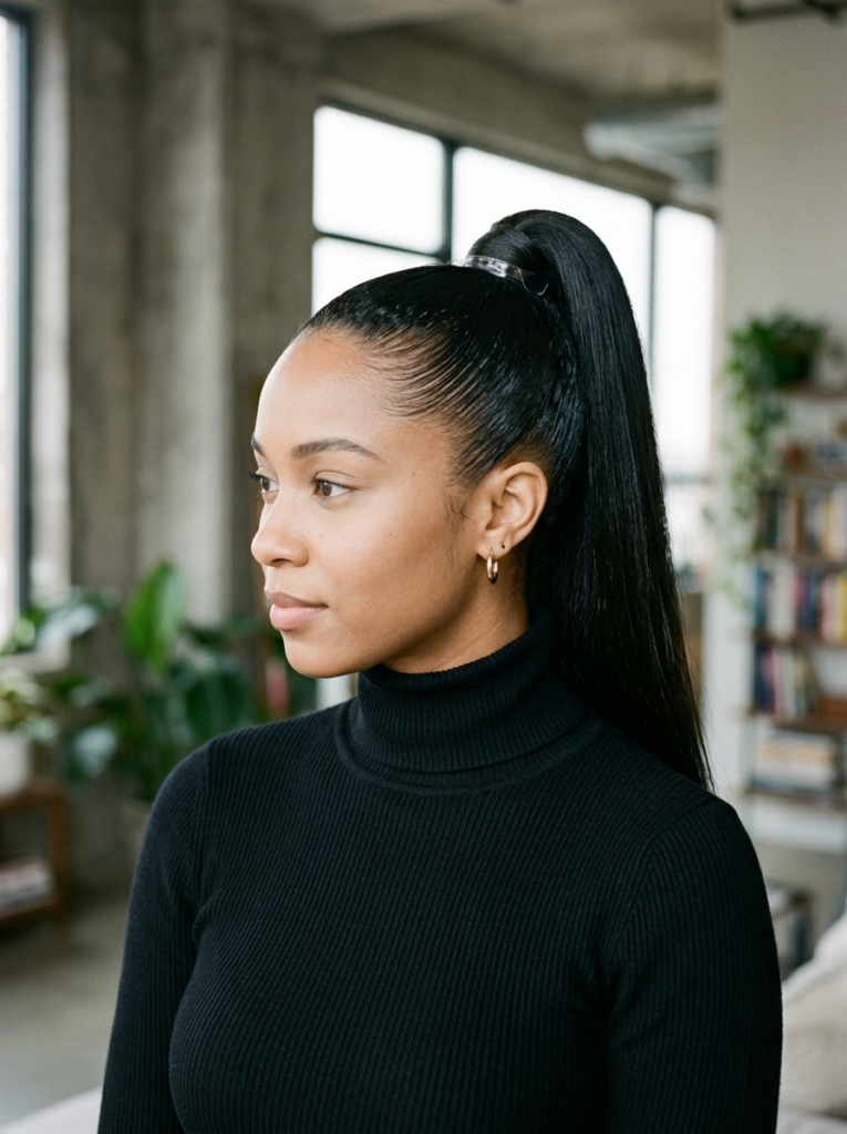 The Slicked-Back High Ponytail Hairstyle