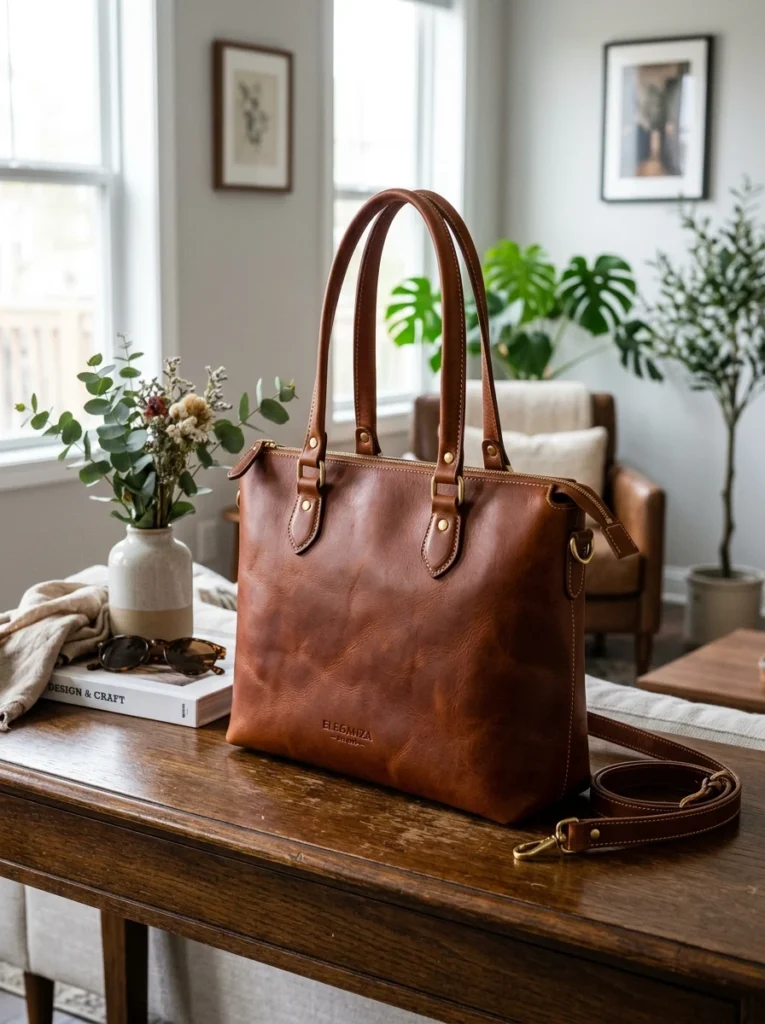    Sophisticated Leather Tote Bag
