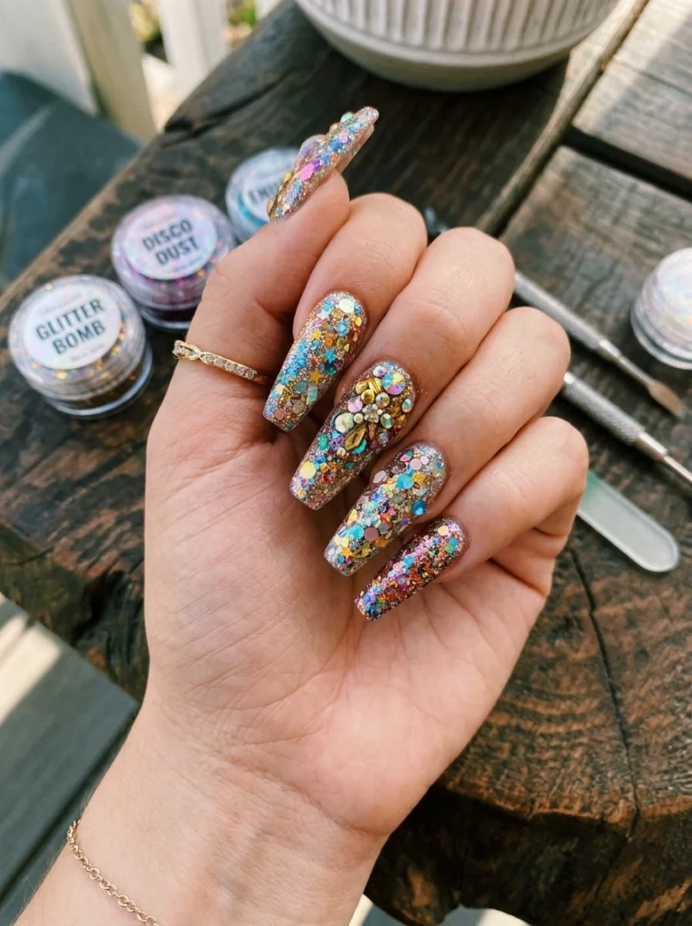 The Ultimate Glitter Explosion Nails